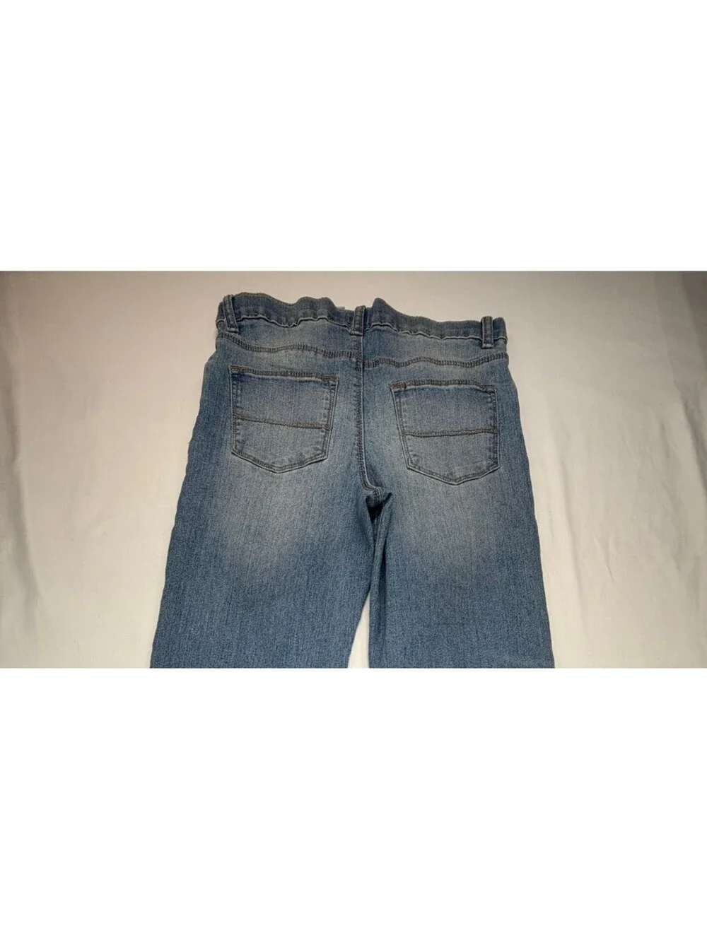 OshKosh Boy's Straight Jeans Distressed Light Wash Size 12 Blue